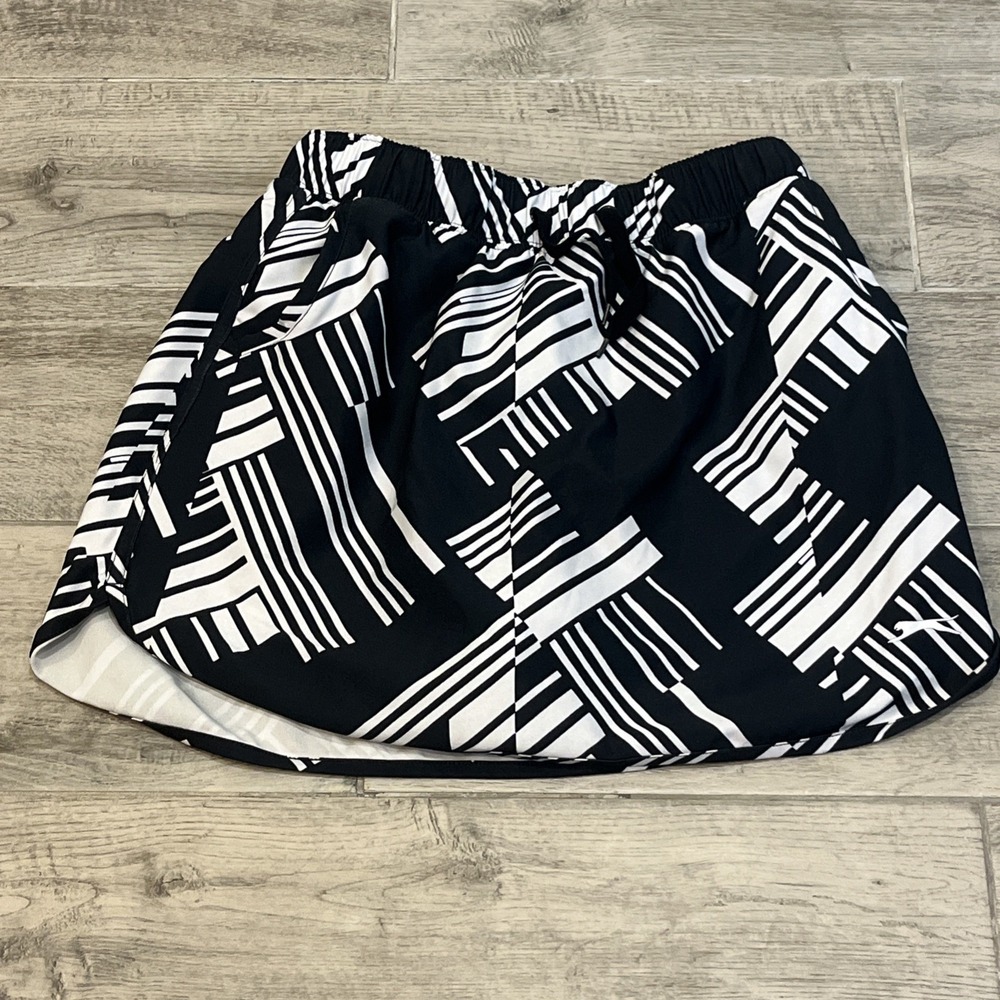 Slazenger‎ Women Golf Skirt Skort Black White Pull On Tennis Pickleball Size XS